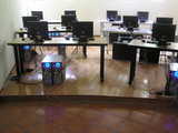 
Computer room with eerie lights
